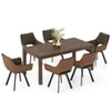 Atlas Solid Wood 6 Seater Dining Table With Casey Swivel Dining Chairs