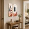 The Castle Decor Beige Terracotta Botanical Wall Art Set of 2 12x18 Inch