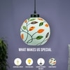 Floral Design Glass Electric Hanging Light in White Colour