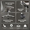 Kepler Brooks Atlas Premium Leatherette Office Desk Chair in Grey Colour