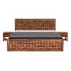 Keaton Solid Wood Queen  Size Bed Without Storage (Teak Finish)