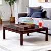 Sydney Sheesham Wood Contemporary Square Coffee Table In Dark Walnut Finish