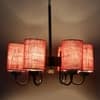 Devansh Solid Wood Electric Wall Light in Red Colour with Red Shade Count of 1 Light