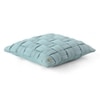Basket Knit Cadet Blue Cotton Cushion Cover 16X16 Inches