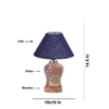Devansh Conical Blue Jute Shade Lamp With Wood & Mosaic Glass Base For Decoration/Office/Home/Gifting/Study For Decoration/Office/Home/Gifting/Study -(10X10X14.5) Inches -A