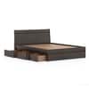 Basel Solid Wood King Size Drawer Storage Bed In Dark Chestnut Finish