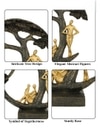 Modern Family Tree Sculpture Showpiece Black Decorative Table Accent