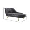 Tiberius Velvet Chaise Lounger in Navy Blue Colour