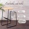 Rattan Iron Side Table in Black Colour