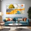 The Castle Decor Golden Deer Wall Painting Wooden Framed 27x48 Inch (Style 1)