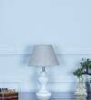 Limina White Wood Table Lamp with White Cotton Shade