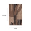 Handmade Wool Area Rug Modern Abstract Brown Beige 8 x 10 Feet Carpet