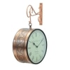 Metal Copper Finish Decorative Wall Hanging  Railway Clock Showpiece  By Craft Tree