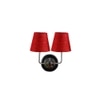 Callie Dual Off White Cotton Wall Mounted Lamp with Steel Base