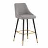 Doe Buck Upholstered Counter Height Bar Stool in Grey Colour with Gold Accents