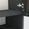 Aluminium Black Profile 2 Tinted Glass Handless Shutter  In Slate Grey Finish
