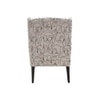 Joan Printed Human Canvas Fabric Wing Chair in White Colour
