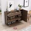 Hexa Red Engineered Wood Shoe Rack in Flower Wenge Colour