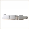 Auracurve Wood 5 Seater With Upholstery Non Storage Sofa In Grey Colour