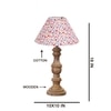 Devansh Multicolor Cotton Table Lamp With  Wood Natural Base (10X18 Inches)-40