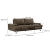 Benjamin 3 Seater Leatherette Sole in Ash Grey Colour