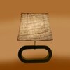 Devansh White Jute Table Lamp With  Wood Black Base -10