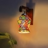 Devansh Solid Wood Electric Wall Light in Brown Colour with Multi Shade Count of 1 Light