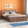 Davis Engineered Wood King Size Non Storage Bed In Classic Walnut Finish