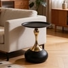 CalmEdge Metal Side Table in Golden & Black Colour