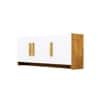Hexa Red Multipurpose Storage Cabinet With 3 Door in Giant Wood And Frosty White Colour