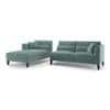 Lewis Sectional Sofa (Colour : Dusty Turquoise Velvet, Cushion : Hard, Seater : Left Aligned 3 Seater + Left Aligned Chaise)