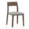 Clarke Solid Wood Dining Chair Set of 2 in Danish Walnut Finish with Vapour Grey Fabric
