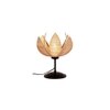 Wallace Beige Bamboo Shade Table Lamp with Black Iron Base