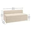 Marteen 2 Seater Velvet Pull Out Sofa Cum Bed in Cream Color With Storage
