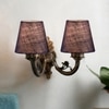 Devansh Metal Electric Wall Light in Antique Gold Colour with Blue Shade Count of 2 Lights