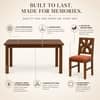 Globally Indian Anvaya Solid Sheesham Wood 6 Seater Dining Table Set 6 Chairs Terracotta Orange