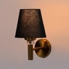 Devansh Metal Electric Wall Light in Gold Colour with Black Shade Count of 1 Light