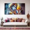 The Castle Decor Krishna Ji Wall Painting Wooden Framed 27x48 Inch (Style 37)