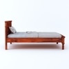 Naisha Solid Wood Single Size Non Storage Bed In Honey Finish
