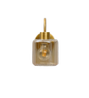 Hendrik Single Light Wall Fitting In Brass  Finish Metal With Amber Glass