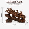 Seven Horse Royal Gallop Horse Sculpture in Dark Brown Colour