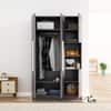 Hexa Red Wooden 4 Door Wardrobe with Hanging Space in Slate Grey Colour
