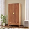 Toledo Solid Wood 2 Door Wardrobe In Amber Walnut Finish
