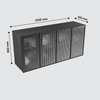 Aluminium Black Profile 4 Fluted Glass Handless Shutters Wall Cabinet In Slate Grey Finish