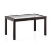 Floyd 6 Seater Dining Table Glass Top With 6 Zella Dining Chairs (Finish : Mahogany, Chair Colour : Burnt Orange)