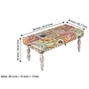 Bestone Sheesham Wood Bohemian 2+1+1 Seater Bench Set With 2 Stools In Israel Print Patchwork Kantha