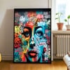 The Castle Decor Abstract Graffiti Face Wall Art Framed Painting 20x30 Inch