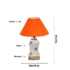 Devansh Conical Orange Cotton Shade Lamp With Wood & Mosaic Glass Base For Decoration/Office/Home/Gifting/Study For Decoration/Office/Home/Gifting/Study -(10X10X14.5) Inches -A