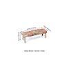 Asteria Solid Wood 2 Seater Bench In Multi Colour Israel Print Kantha Fabric