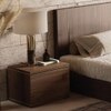 Bulle Bedside Table polished in Matte Finish with trims in Gold